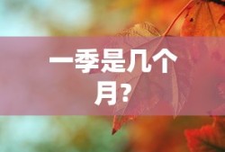 一季是几个月?