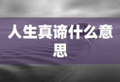 人生真谛什么意思
