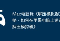 Mac电脑玩《解压模拟器》攻略，如何在苹果电脑上运行《解压模拟器》