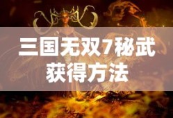 三国无双7秘武获得方法