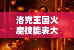 洛克王国火魔技能表大全