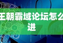 王朝霸域论坛怎么进