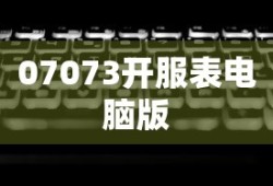 07073开服表电脑版