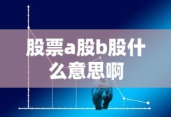 股票a股b股什么意思啊