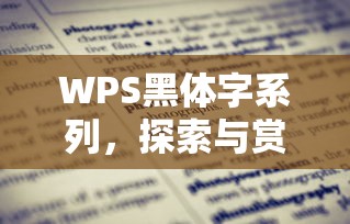 WPS黑体字系列，探索与赏析  第1张
