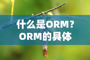 什么是ORM？ORM的具体含义  第1张