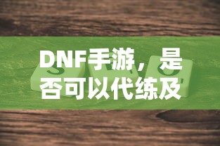 DNF手游，是否可以代练的探讨与解析  第1张