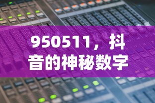 抖音的神秘数字，950511揭秘？  第1张