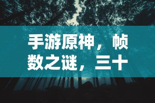 手游原神，帧数之谜，三十帧是否唯一选择？  第1张