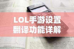LOL手游，设置翻译功能全面解析  第1张