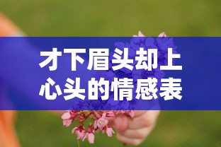 眉间情转心间愁的情感表达  第1张