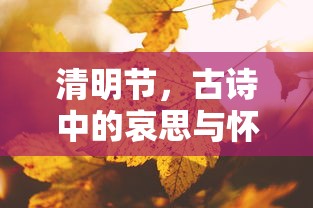 清明节，古诗中的哀思与怀念  第1张