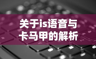 IS语音与卡马甲的解析  第1张
