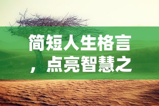 智慧之光，简短人生格言  第1张