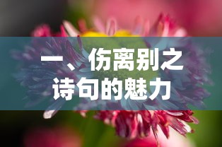 伤离别之诗句的魅力  第1张
