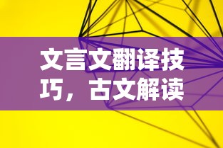 文言文翻译技巧，古文解读的桥梁与艺术  第1张