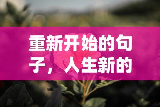 重新开始的句子，人生新的篇章  第1张