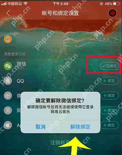 网易云音乐解绑微信账号的步骤  第3张