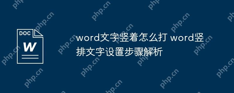 Word竖排文字设置步骤详解  第1张