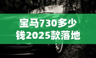 宝马730多少钱2025款落地价  第1张