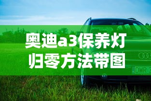奥迪a3保养灯归零方法带图教程  第1张