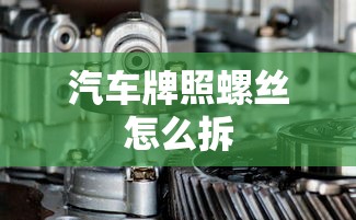 汽车牌照螺丝怎么拆  第1张