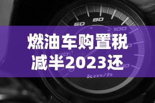 燃油车购置税减半2023还会减少吗知乎  第1张