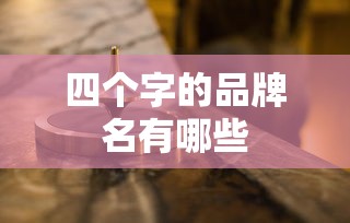 四个字的品牌名有哪些  第1张