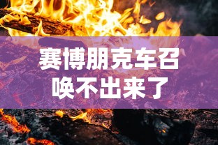 赛博朋克车召唤不出来了  第1张