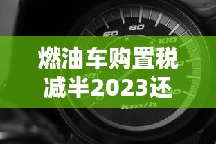 燃油车购置税减半2023还会减少吗知乎  第1张