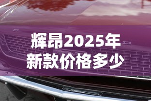 辉昂2025年新款价格多少  第1张