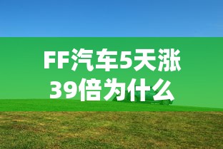 FF汽车5天涨39倍为什么  第1张