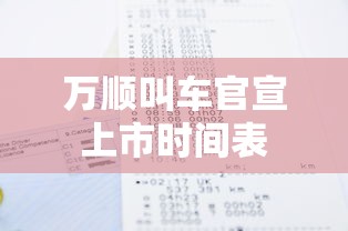 万顺叫车官宣上市时间表  第1张