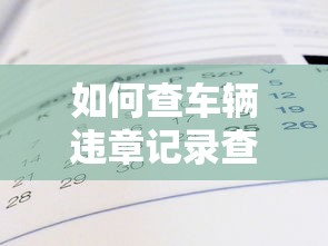 如何查车辆违章记录查询  第1张