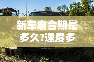 新车磨合期是多久?速度多少合适?  第1张