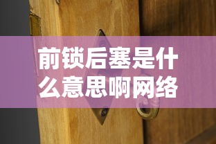 前锁后塞是什么意思啊网络  第1张