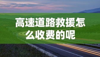 高速道路救援怎么收费的呢  第1张