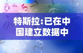 特斯拉:已在中国建立数据中心,以实现数据存储本地化  第1张