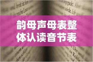 韵母声母表整体认读音节表  第1张