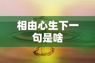 相由心生下一句是啥  第1张