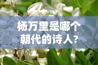 杨万里是哪个朝代的诗人?  第1张