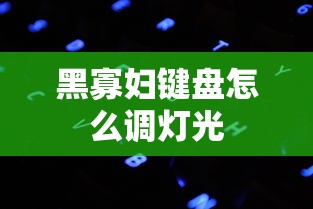 黑寡妇键盘怎么调灯光  第1张
