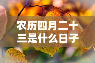 农历四月二十三是什么日子  第1张