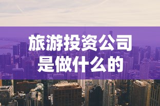 旅游投资公司是做什么的  第1张