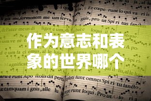 作为意志和表象的世界哪个译本好  第1张