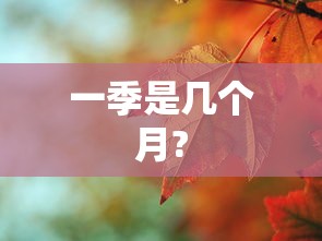 一季是几个月?  第1张