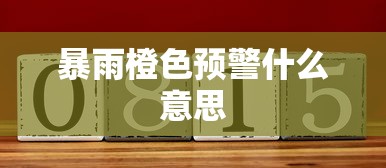 暴雨橙色预警什么意思  第1张