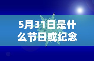 5月31日是什么节日或纪念日是  第1张