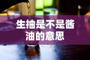 生抽是不是酱油的意思  第1张