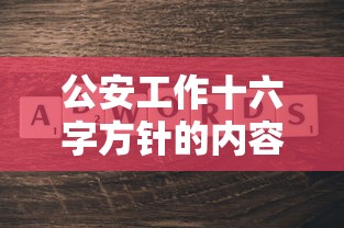 公安工作十六字方针的内容  第1张